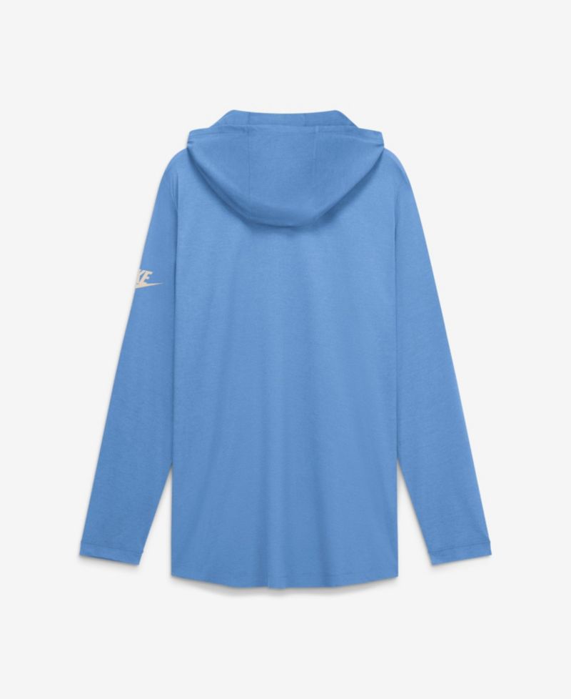 Men's Carolina Blue North Carolina Tar Heels Legacy Arch Tri-Blend Long Sleeve Hooded T-Shirt