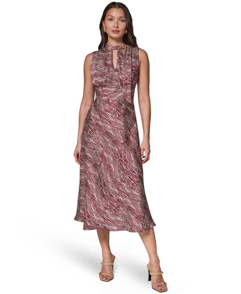 Women's Sleeveless Printed Midi Dress