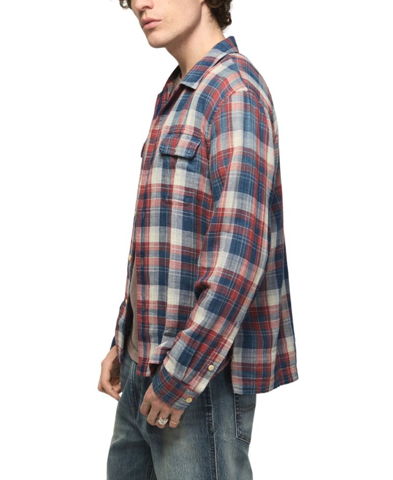 Men's Plaid Double Gauze Flannel Shirt