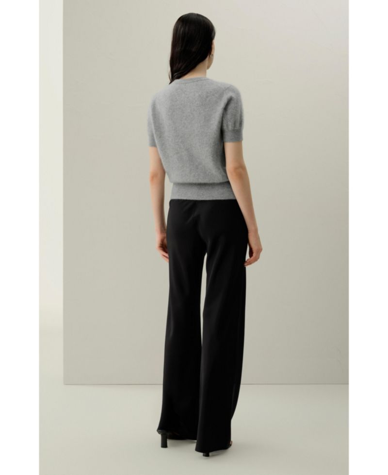 Women's Brushed Cashmere Short-Sleeve Sweater