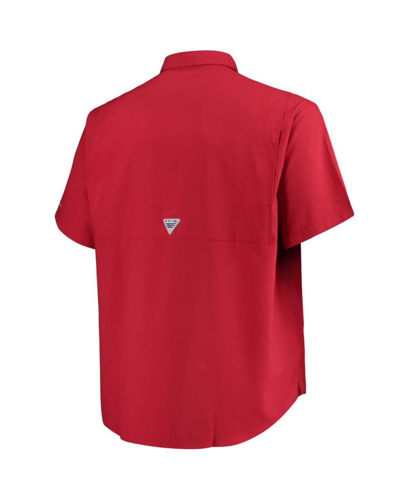 Men's Crimson Oklahoma Sooners Big & Tall Tamiami Omni-Shade Button-Down Shirt