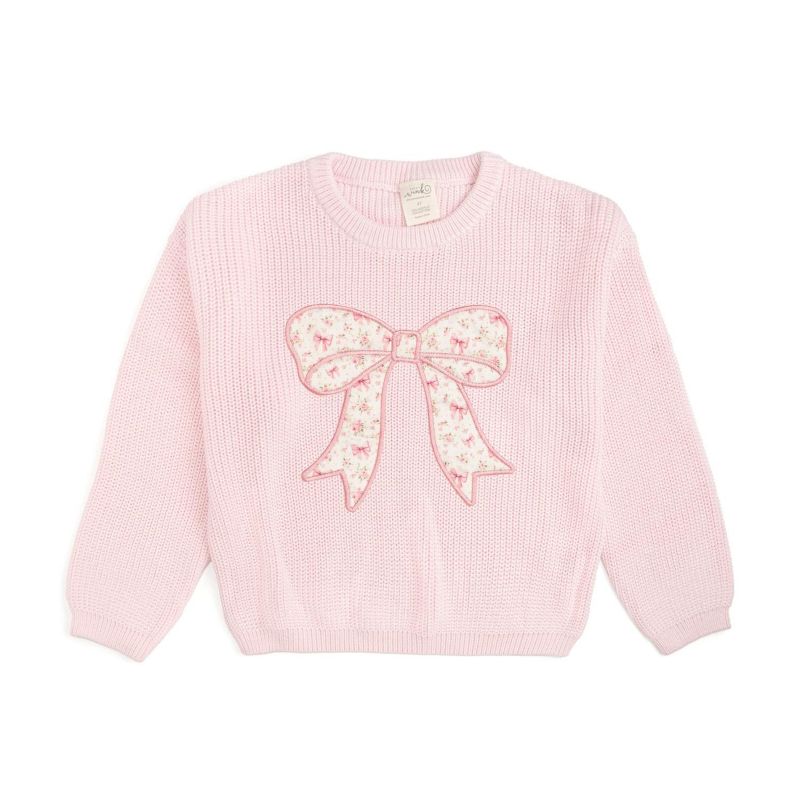 Baby Girls Ditsy Floral Bow Knit Sweater
