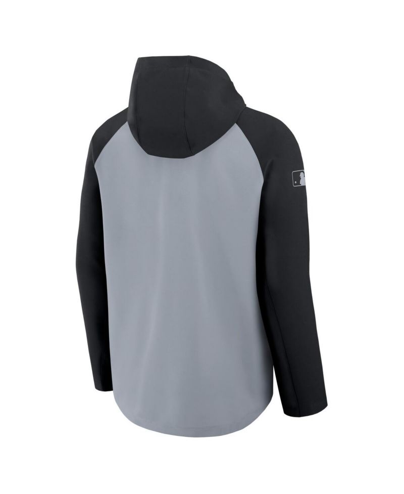 Men's Gray/Black Chicago White Sox Authentic Collection Raglan Performance Full-Zip Jacket