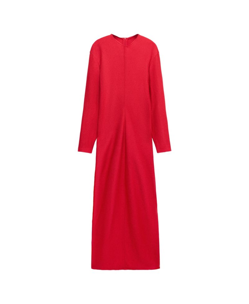 Women's Selection A-Line Midi Long-Sleeve Dress