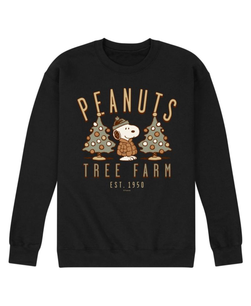 Men's Peanuts Snoopy Christmas Tree Farm Crewneck Sweatshirt
