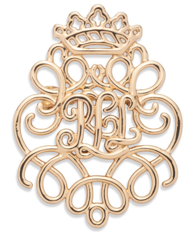 Gold-Tone Polished Scroll Pin