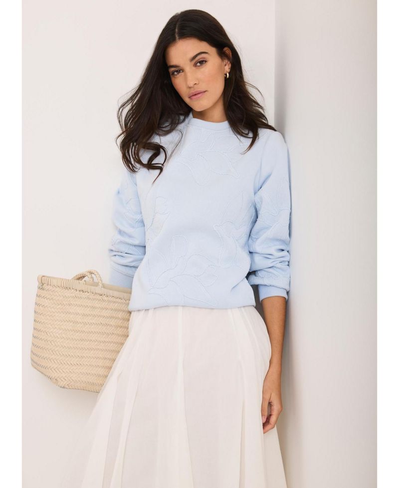 Women's Embroidered Crewneck Sweatshirt