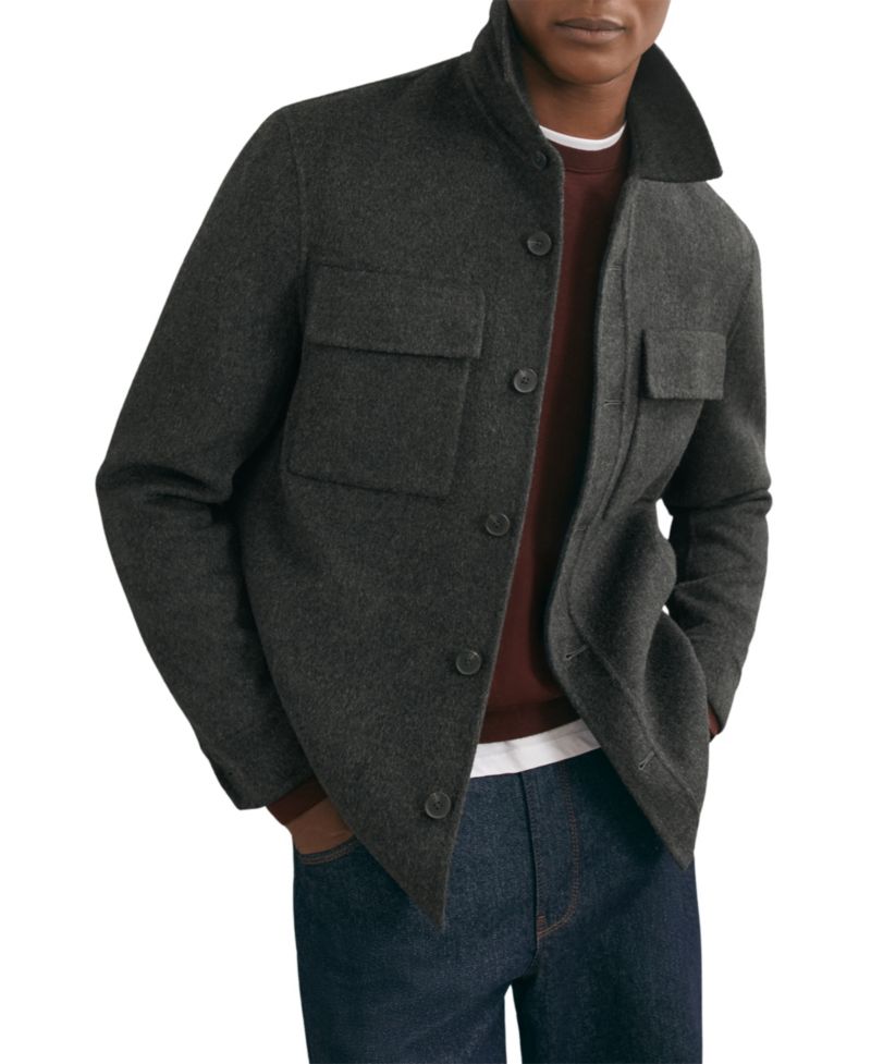 Men's Net Wool-Blend Regular-Fit Shirt Jacket