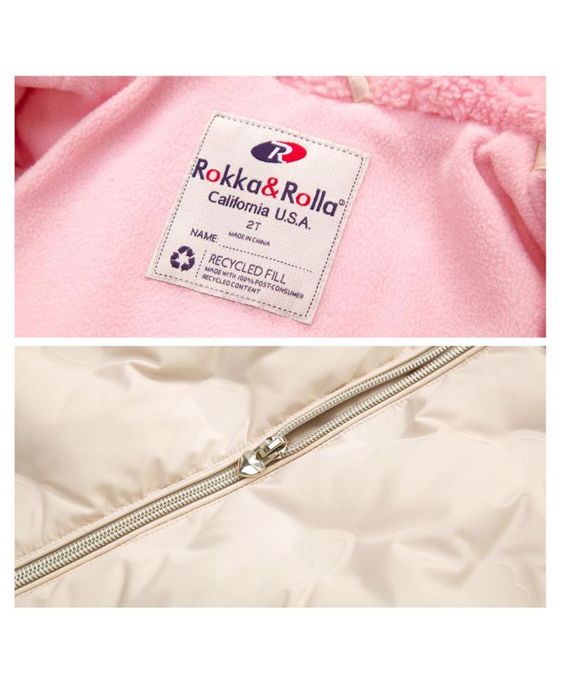 Baby Girls Fleece Lined Heart Puffer Jacket 6-24M