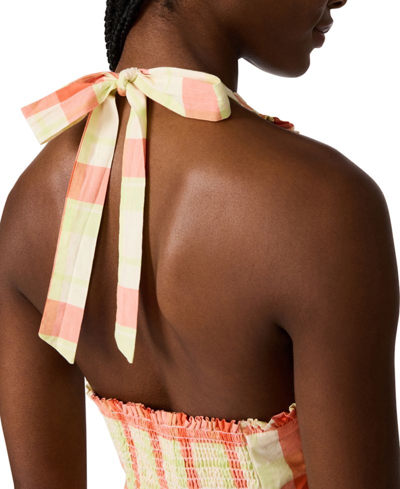 Women's Tania Halter Neck Ruched Back Top