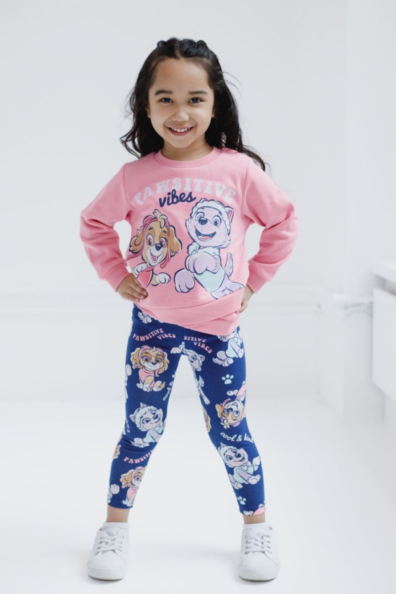 Baby Girls Crossover Fleece Sweatshirt and Leggings Outfit Set
