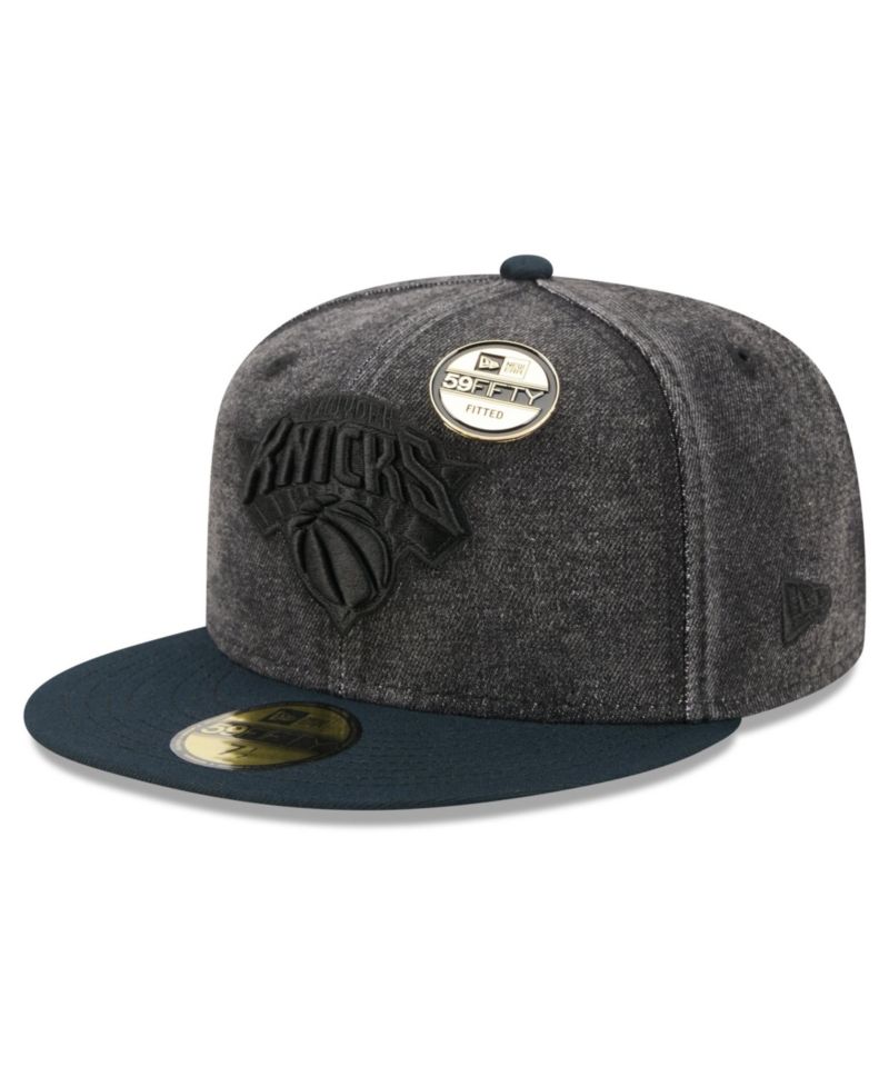 Men's Black New York Knicks Washed Denim 59FIFTY Fitted Hat