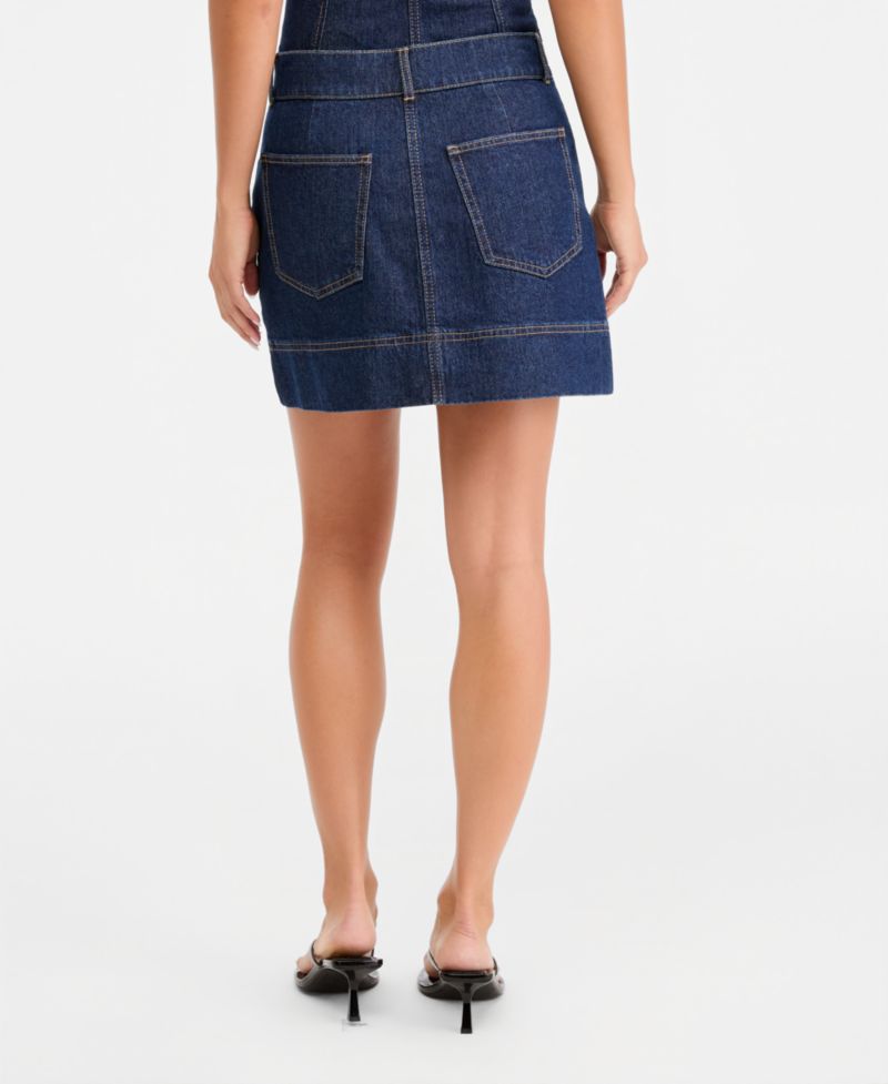 Women's Denim Asymmetrical Mini Skirt