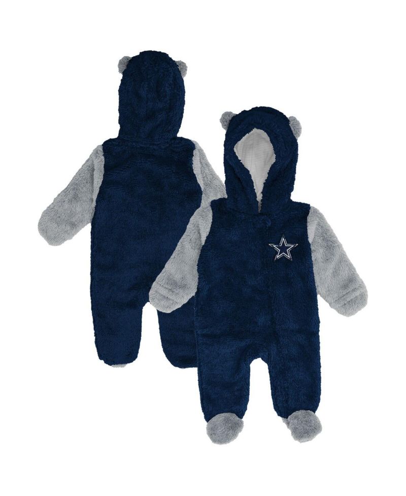 Baby Boys and Girls Navy Dallas Cowboys Stay Napping Fleece Bunting Full-Zip Sleeper