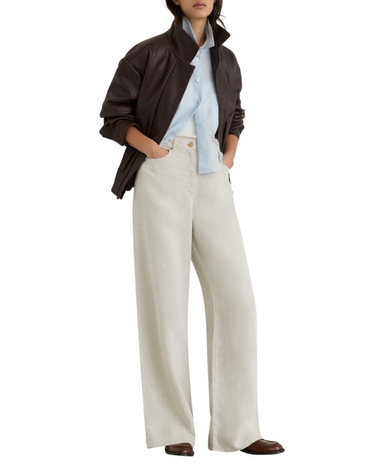 Women's Carmen Linen Blend Wide-Leg Trouser Pants
