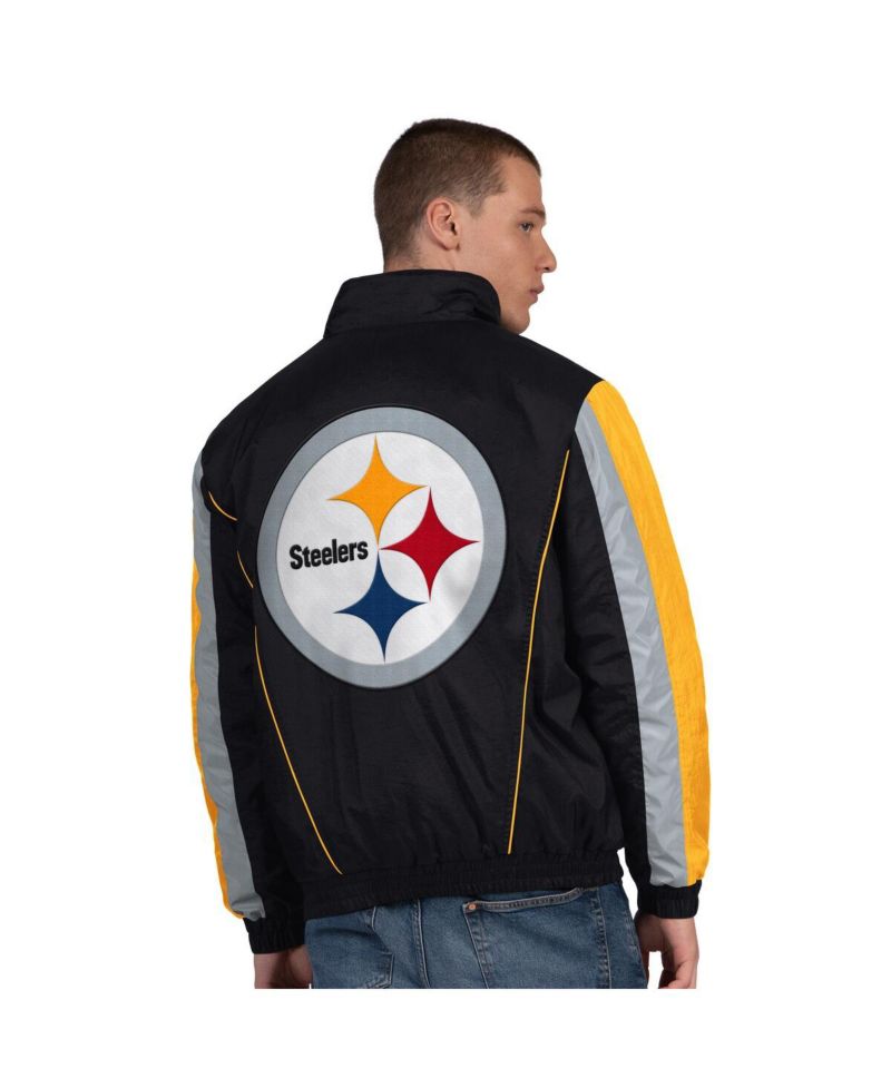 Men's Black Pittsburgh Steelers Thursday Night Gridiron Half-Zip Jacket
