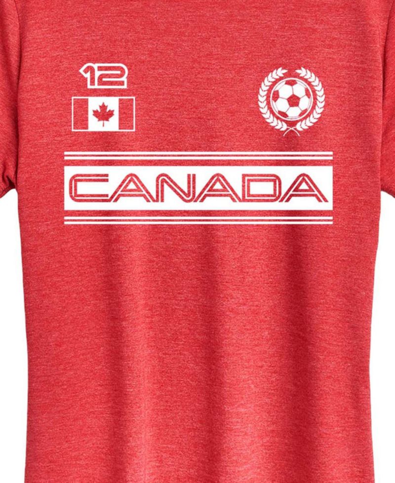 Plus Size Canada Soccer Jersey Graphic T-Shirt