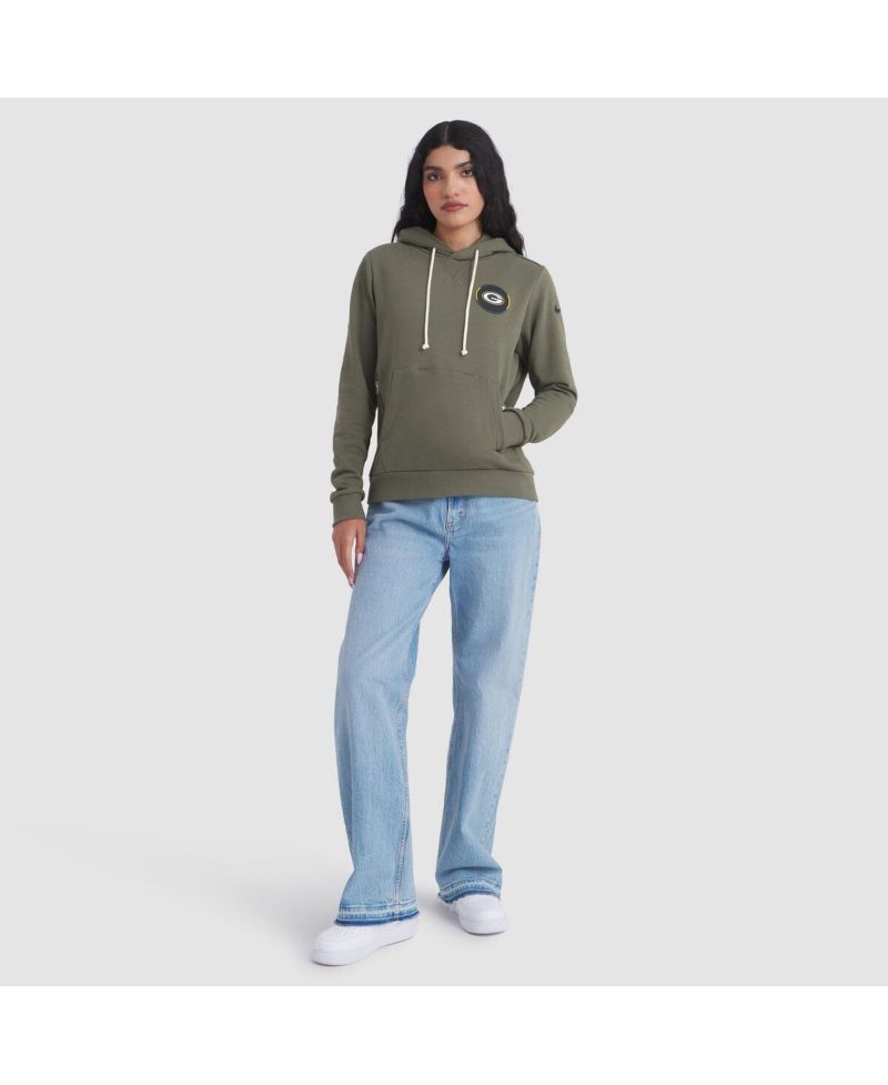 Women's Olive Green Bay Packers 2025 Salute to Service Sideline Standard Issue Dri-FIT Hoodie