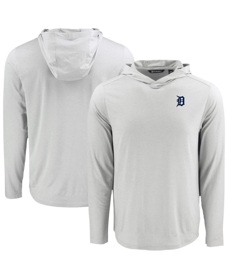 Men's Gray Detroit Tigers Coastline Epic Comfort Eco Hoodie Long Sleeve T-Shirt