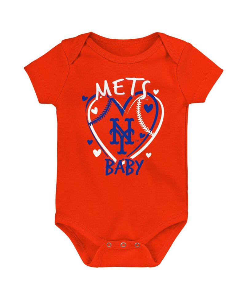 Baby Boys and Girls Blue New York Mets Slide Home Bodysuit, Set of 3