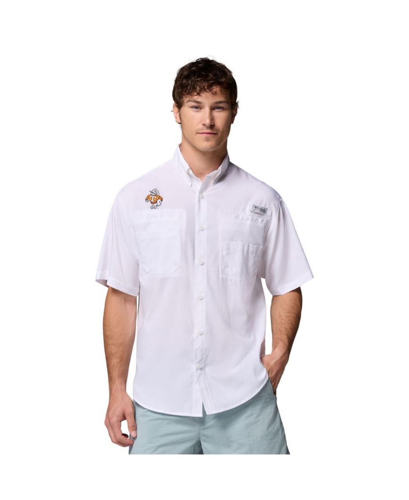 Men's White Tennessee Volunteers Tamiami Omni-Shade Button-Down Shirt