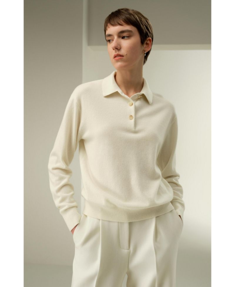Women's Baby Cashmere Polo Shirt