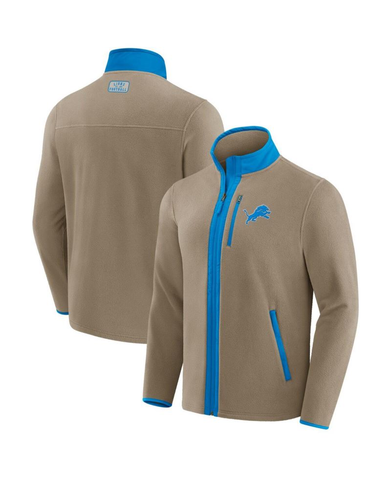 Darius Rucker Collection by x NFL Men's Tan Detroit Lions Heavyweight Polar Fleece Full-Zip Jacket
