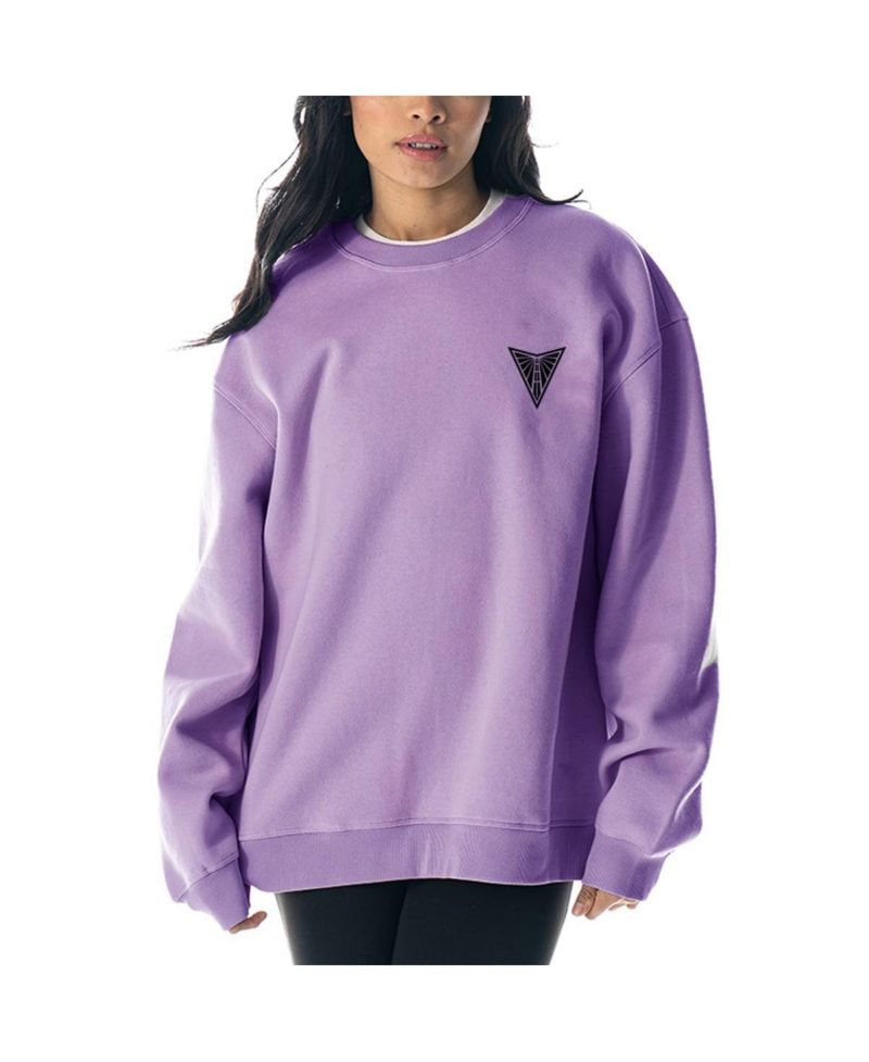 Women's Violet Golden State Valkyries Dye Fleece Pullover Crew Sweatshirt
