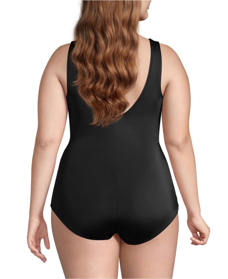 Plus Size Chlorine Resistant Soft Cup Tugless Sporty One Piece Swimsuit