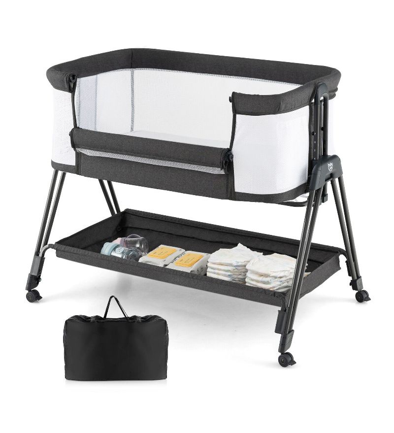 Portable Baby Bassinet Bedside Sleeper with 7 Height Adjustments