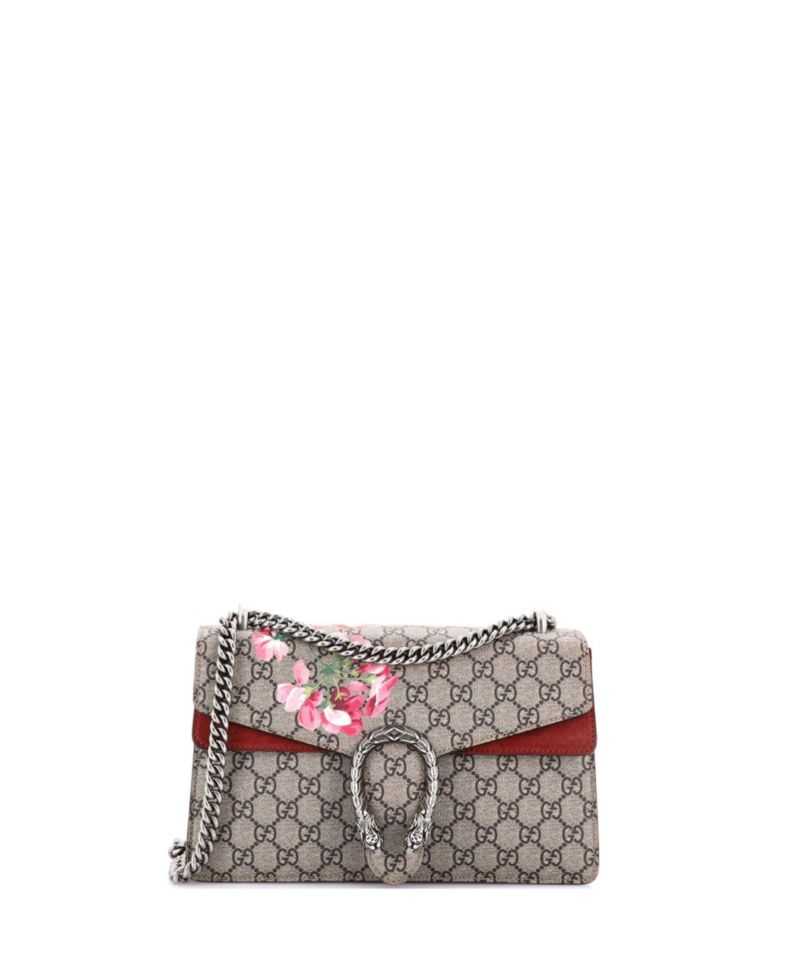 Small Dionysus Bag Blooms Print GG Coated Canvas