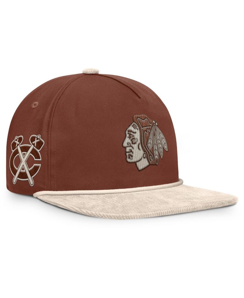Men's Brown/Cream Chicago Blackhawks Reminisce Vintage Adjustable Hat