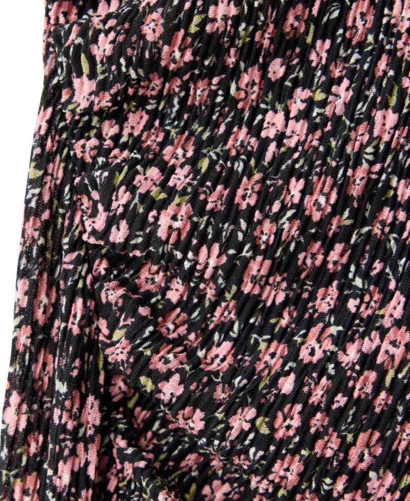 Women's Floral Midi Draped Detail Dress