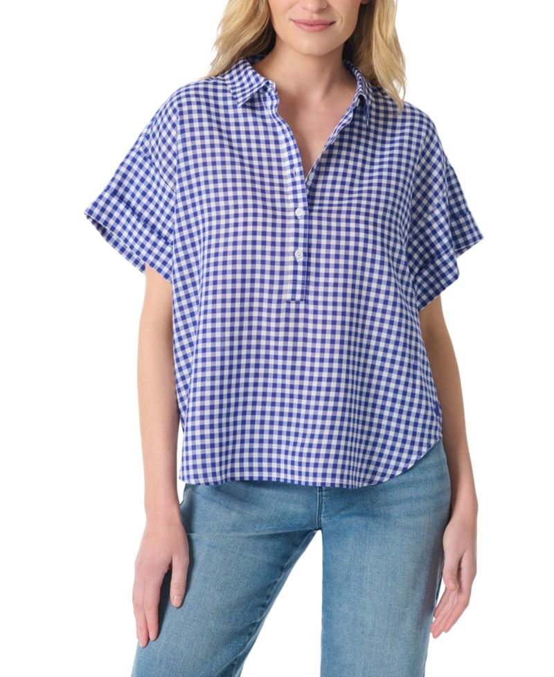 Women's Austin Gingham Print Short-Sleeve Top