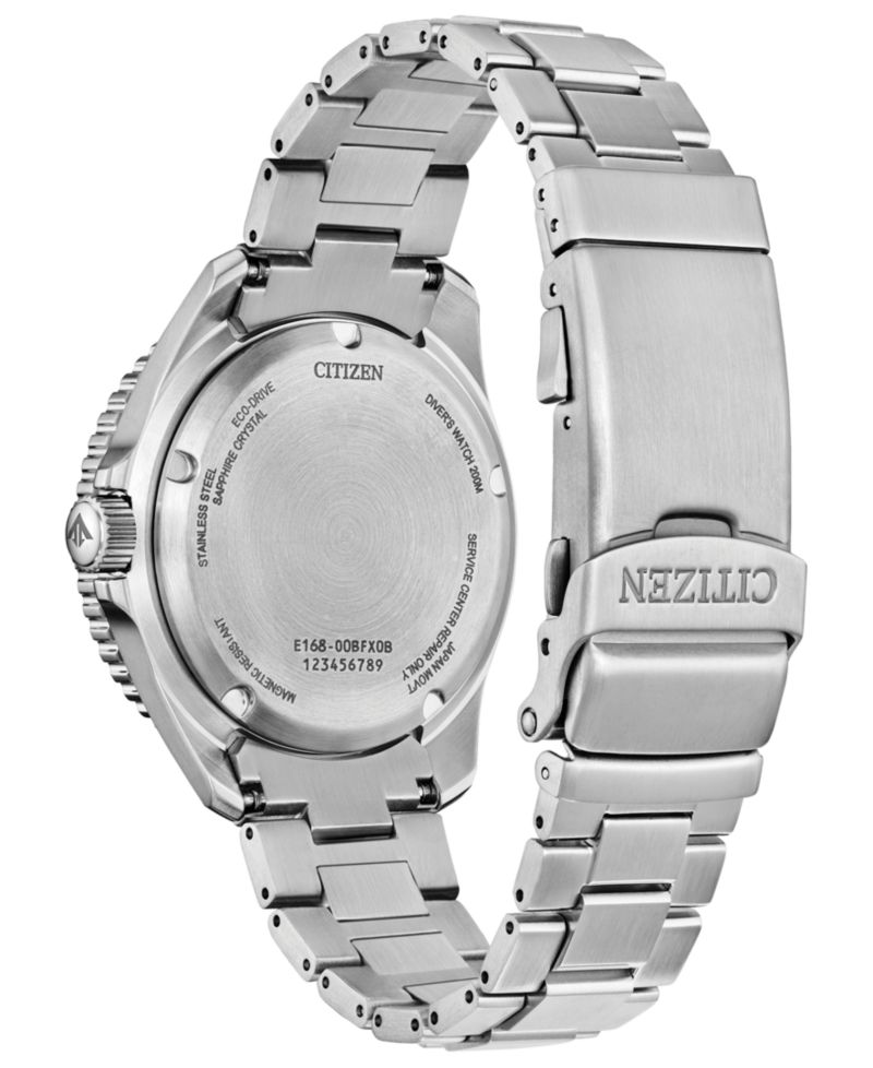 Men's Eco-Drive Promaster Dive Silver-Tone Stainless Steel Bracelet Watch, 41mm