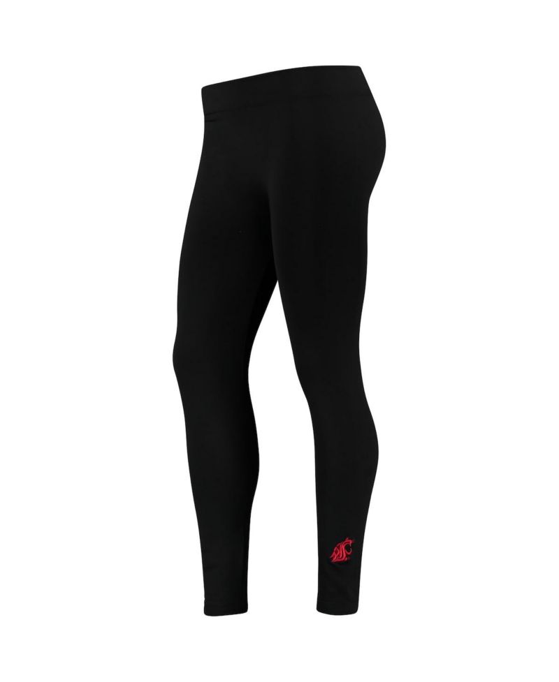 Women's Black Washington State Cougars Fleece Leggings