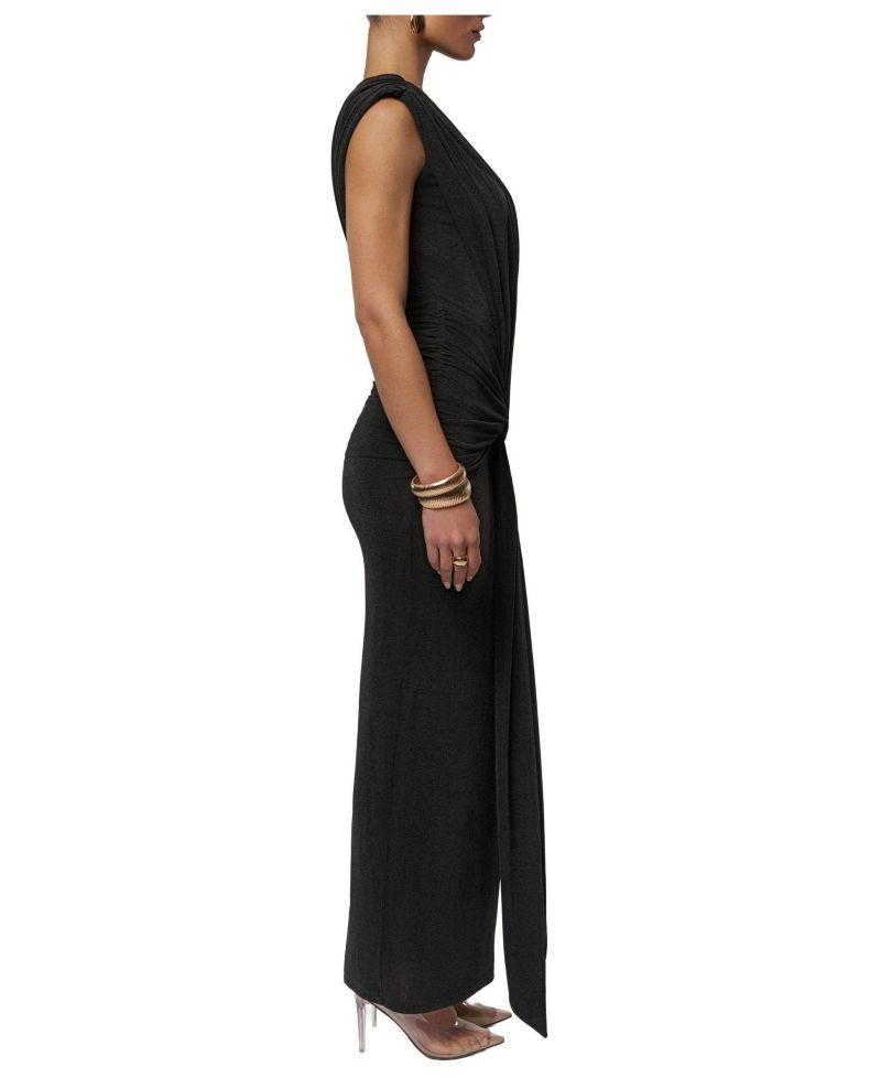 Women's Palma Plunge V-Neck Ruched Sleeveless Maxi Dress