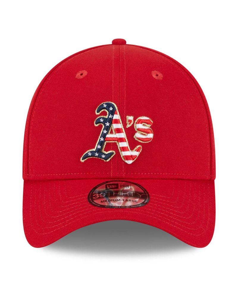 Men's Red Oakland Athletics 2023 Fourth of July 39THIRTY Flex Fit Hat