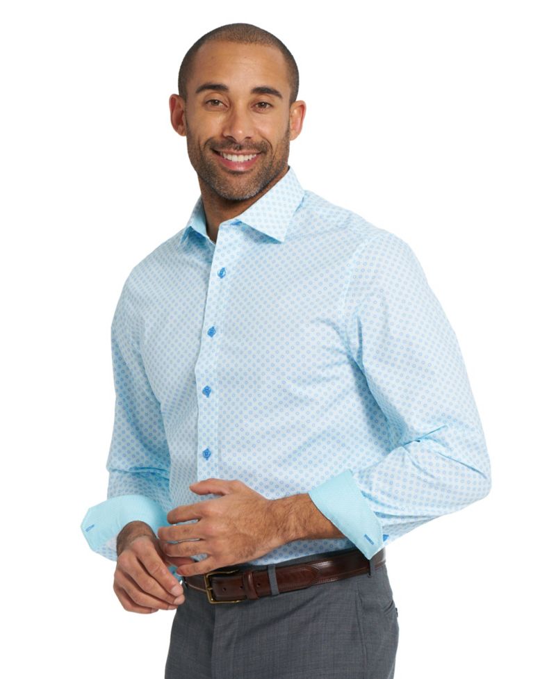 Men's Woven Mosaic Geometric Dress Shirt