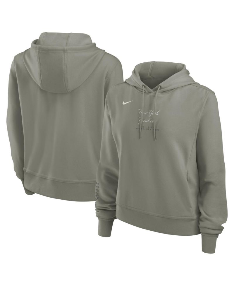 Women's Olive New York Yankees One Tri-Blend Dri-FIT Hoodie