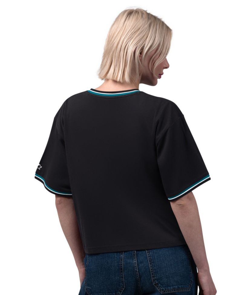 Women's Black Jacksonville Jaguars Vintage Ace Cropped T-Shirt