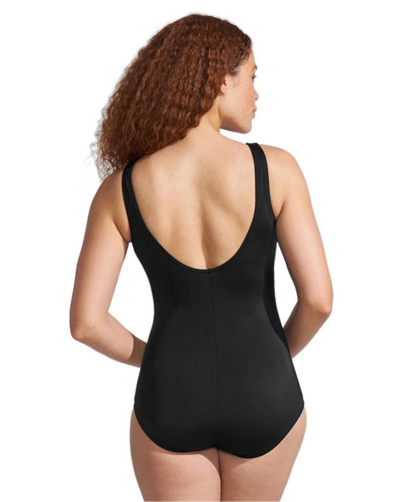 Women's Long Torso Tugless Low Leg One Piece Swimsuit