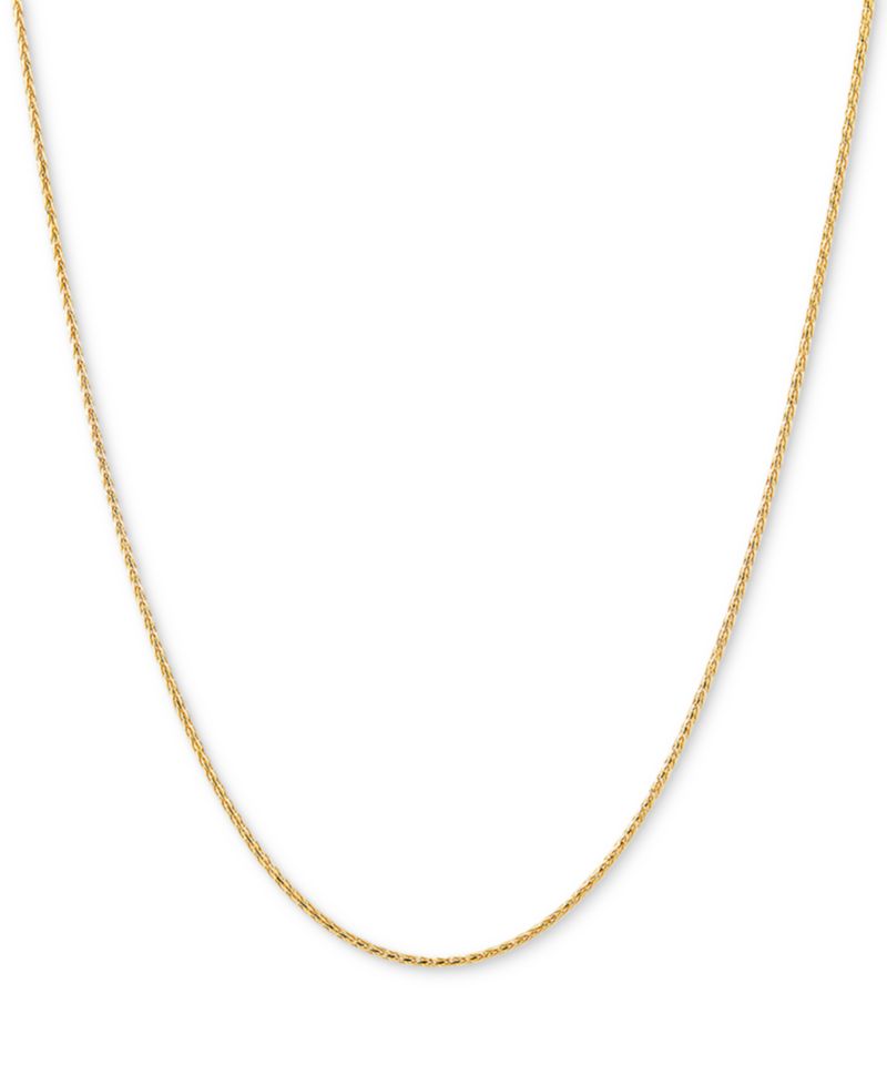 Wheat Link Chain Necklace Collection in 14k Gold