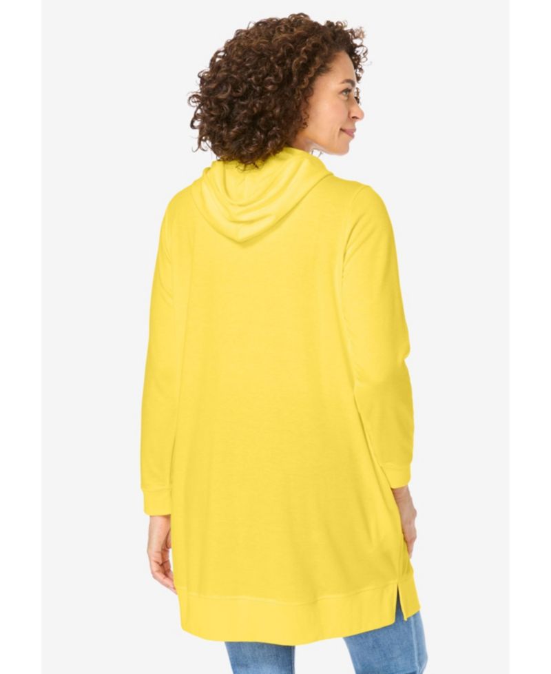 Plus Size Longer-Length Hoodie Sweatshirt.