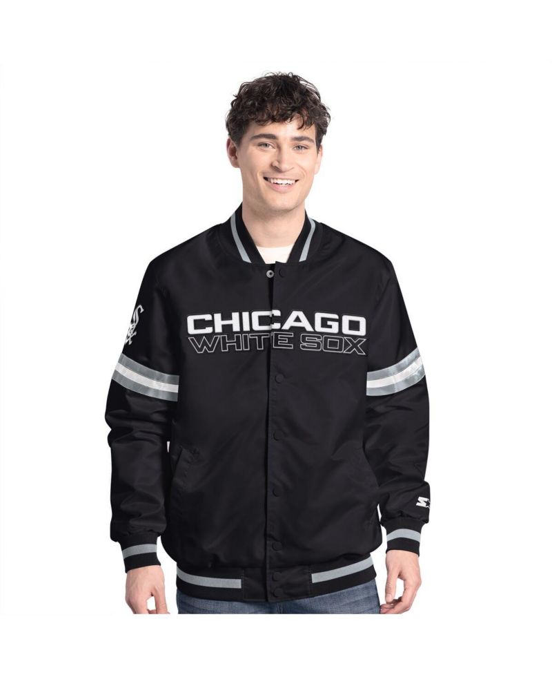 Men's Black Chicago White Sox Scout Full-Snap Varsity Jacket