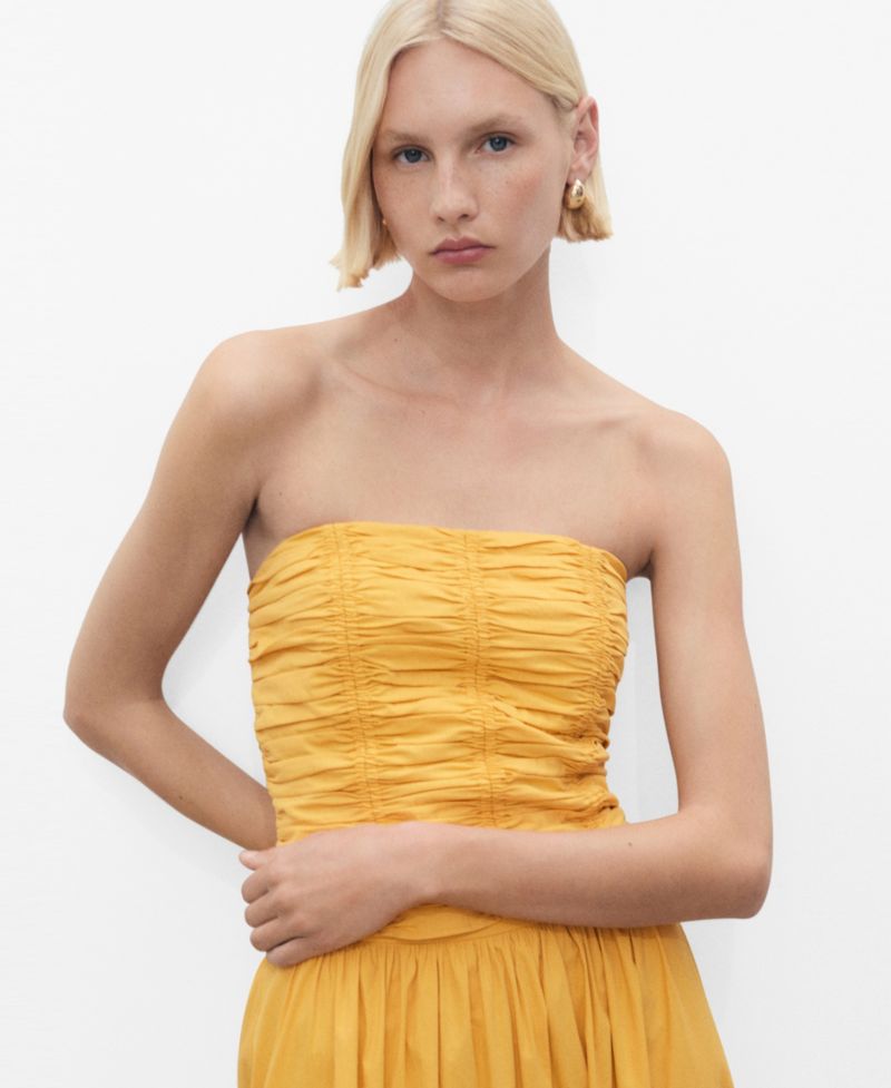 Women's Ruched Strapless Top