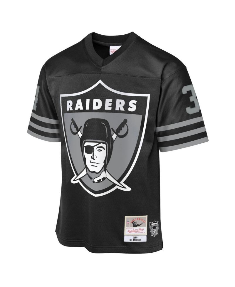 Big Boys and Girls Bo Jackson Black Las Vegas Raiders 1988 Throwback Fashion Jersey