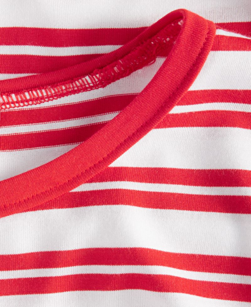 Women's Striped Curved-Hem T-Shirt