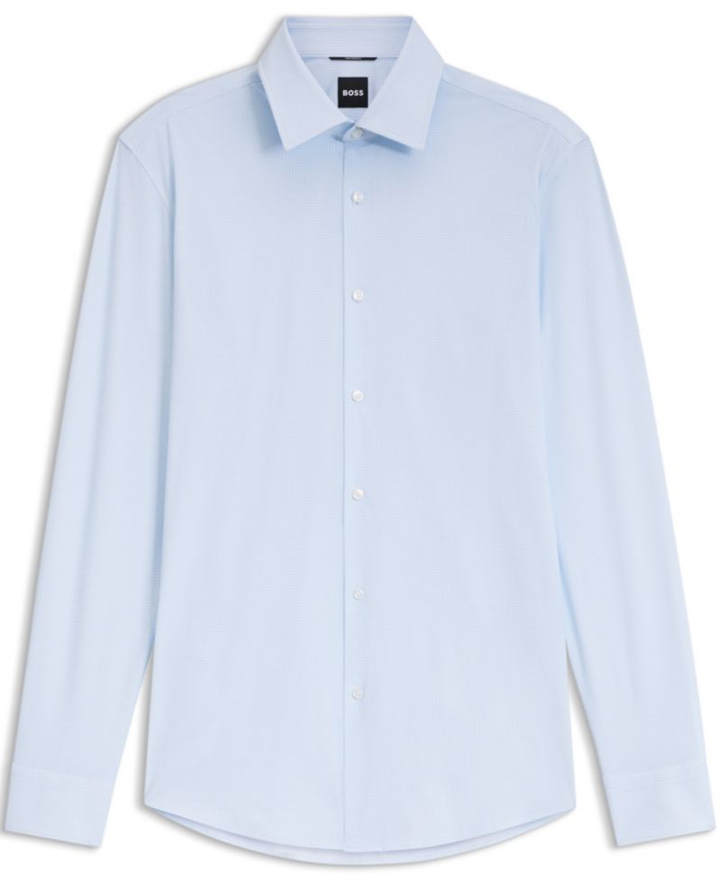 BOSS by Men's Printed Performance-Stretch Jersey Slim-Fit Dress Shirt