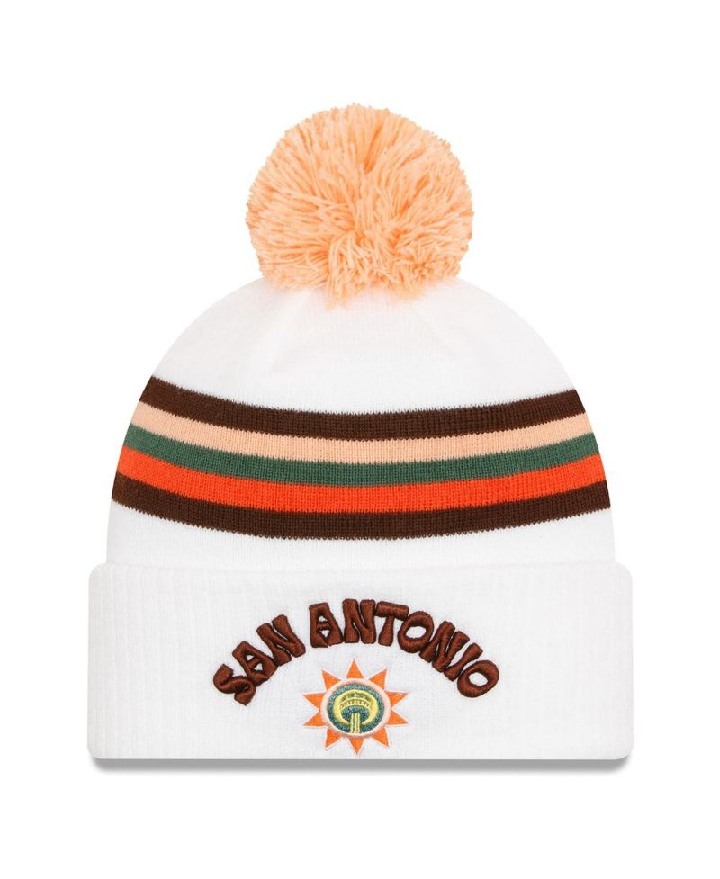 Men's White San Antonio Spurs 2023/24 City Edition Cuffed Pom Knit Hat